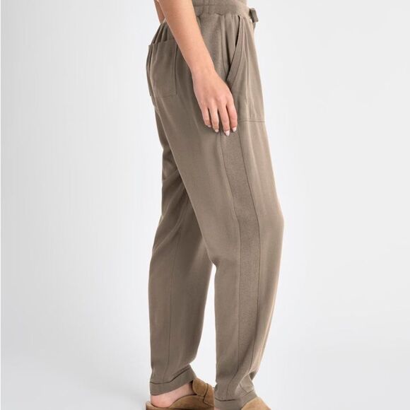 Splendid Women's Small Pull On Elastic Waistband Drawstring Pants in Olive Brown - Picture 5 of 13